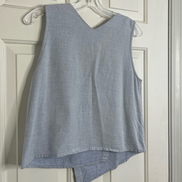 🇨🇦 Priory Flax Cotton Sleeveless Top S/M Light Blue - Picture 8 of 12